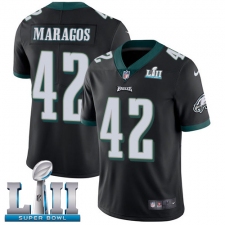 Men's Nike Philadelphia Eagles #42 Chris Maragos Black Alternate Vapor Untouchable Limited Player Super Bowl LII NFL Jersey