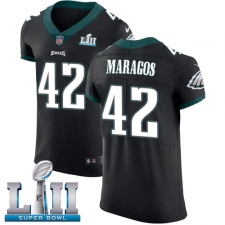 Men's Nike Philadelphia Eagles #42 Chris Maragos Black Vapor Untouchable Elite Player Super Bowl LII NFL Jersey