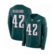 Men's Nike Philadelphia Eagles #42 Chris Maragos Limited Green Therma Long Sleeve NFL Jersey