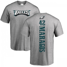 Nike Philadelphia Eagles #42 Chris Maragos Ash Backer T-Shirt