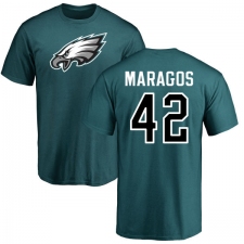 Nike Philadelphia Eagles #42 Chris Maragos Green Name & Number Logo T-Shirt
