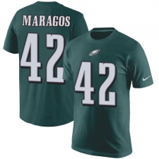 Nike Philadelphia Eagles #42 Chris Maragos Green Rush Pride Name & Number T-Shirt