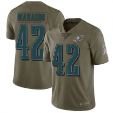 Youth Nike Philadelphia Eagles #42 Chris Maragos Limited Olive 2017 Salute to Service NFL Jersey