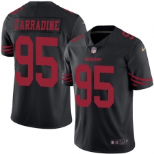 Men's Nike San Francisco 49ers #95 Tank Carradine Elite Black Rush Vapor Untouchable NFL Jersey