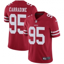 Men's Nike San Francisco 49ers #95 Tank Carradine Red Team Color Vapor Untouchable Limited Player NFL Jersey