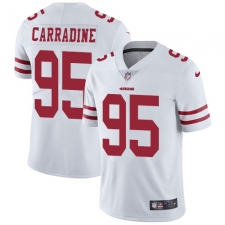 Men's Nike San Francisco 49ers #95 Tank Carradine White Vapor Untouchable Limited Player NFL Jersey