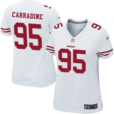 Women's Nike San Francisco 49ers #95 Tank Carradine Game White NFL Jersey