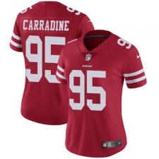 Women's Nike San Francisco 49ers #95 Tank Carradine Red Team Color Vapor Untouchable Limited Player NFL Jersey