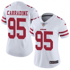Women's Nike San Francisco 49ers #95 Tank Carradine White Vapor Untouchable Limited Player NFL Jersey