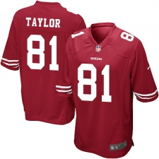 Men's Nike San Francisco 49ers #81 Trent Taylor Game Red Team Color NFL Jersey