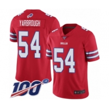 Men's Buffalo Bills #54 Eddie Yarbrough Limited Red Rush Vapor Untouchable 100th Season Football Jersey