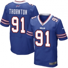 Men's Nike Buffalo Bills #91 Cedric Thornton Elite Royal Blue Team Color NFL Jersey