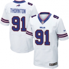 Men's Nike Buffalo Bills #91 Cedric Thornton Elite White NFL Jersey