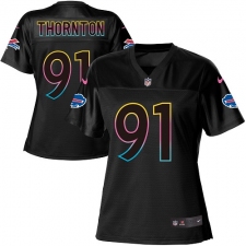 Women's Nike Buffalo Bills #91 Cedric Thornton Game Black Fashion NFL Jersey