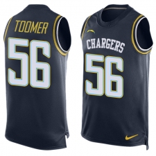 Men's Nike Los Angeles Chargers #56 Korey Toomer Limited Navy Blue Player Name & Number Tank Top NFL Jersey