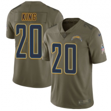 Men's Nike Los Angeles Chargers #20 Desmond King Limited Olive 2017 Salute to Service NFL Jersey