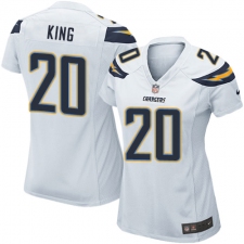 Women's Nike Los Angeles Chargers #20 Desmond King Game White NFL Jersey