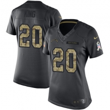 Women's Nike Los Angeles Chargers #20 Desmond King Limited Black 2016 Salute to Service NFL Jersey