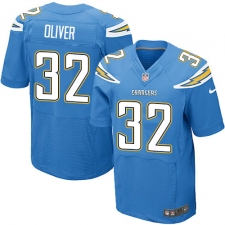 Men's Nike Los Angeles Chargers #32 Branden Oliver Elite Electric Blue Alternate NFL Jersey