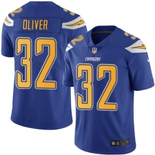 Men's Nike Los Angeles Chargers #32 Branden Oliver Elite Electric Blue Rush Vapor Untouchable NFL Jersey