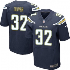 Men's Nike Los Angeles Chargers #32 Branden Oliver Elite Navy Blue Team Color NFL Jersey