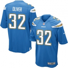 Men's Nike Los Angeles Chargers #32 Branden Oliver Game Electric Blue Alternate NFL Jersey
