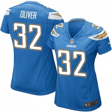 Women's Nike Los Angeles Chargers #32 Branden Oliver Game Electric Blue Alternate NFL Jersey