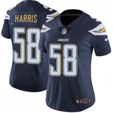 Women's Nike Los Angeles Chargers #58 Nigel Harris Navy Blue Team Color Vapor Untouchable Limited Player NFL Jersey
