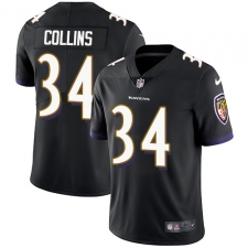Youth Nike Baltimore Ravens #34 Alex Collins Black Alternate Vapor Untouchable Limited Player NFL Jersey