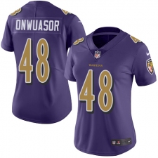 Women's Nike Baltimore Ravens #48 Patrick Onwuasor Limited Purple Rush Vapor Untouchable NFL Jersey