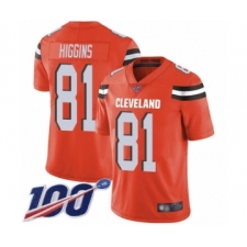 Men's Cleveland Browns #81 Rashard Higgins Orange Alternate Vapor Untouchable Limited Player 100th Season Football Jersey
