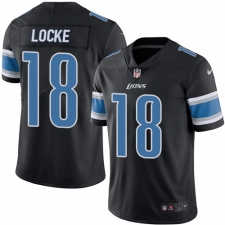 Men's Nike Detroit Lions #18 Jeff Locke Limited Black Rush Vapor Untouchable NFL Jersey