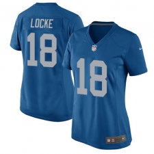 Women's Nike Detroit Lions #18 Jeff Locke Game Blue Alternate NFL Jersey