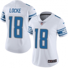 Women's Nike Detroit Lions #18 Jeff Locke White Vapor Untouchable Limited Player NFL Jersey