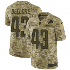 Men's Nike Detroit Lions #43 Nick Bellore Limited Camo 2018 Salute to Service NFL Jersey