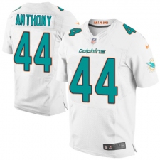 Men's Nike Miami Dolphins #44 Stephone Anthony Elite White NFL Jersey
