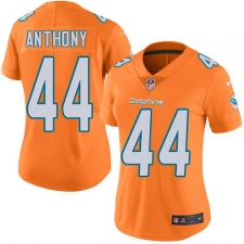 Women's Nike Miami Dolphins #44 Stephone Anthony Limited Orange Rush Vapor Untouchable NFL Jersey