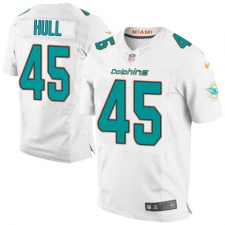 Men's Nike Miami Dolphins #45 Mike Hull Elite White NFL Jersey