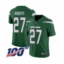 Men's New York Jets #27 Darryl Roberts Green Team Color Vapor Untouchable Limited Player 100th Season Football Jersey