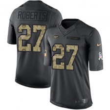 Youth Nike New York Jets #27 Darryl Roberts Limited Black 2016 Salute to Service NFL Jersey