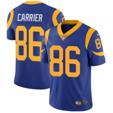 Men's Nike Los Angeles Rams #86 Derek Carrier Royal Blue Alternate Vapor Untouchable Limited Player NFL Jersey