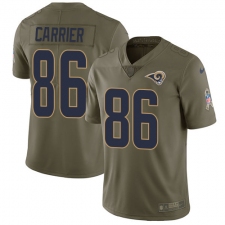 Youth Nike Los Angeles Rams #86 Derek Carrier Limited Olive 2017 Salute to Service NFL Jersey