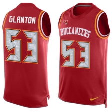 Men's Nike Tampa Bay Buccaneers #53 Adarius Glanton Limited Red Player Name & Number Tank Top NFL Jersey