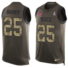 Men's Nike Tampa Bay Buccaneers #25 Peyton Barber Limited Green Salute to Service Tank Top NFL Jersey