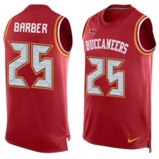 Men's Nike Tampa Bay Buccaneers #25 Peyton Barber Limited Red Player Name & Number Tank Top NFL Jersey