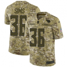 Men's Nike Tennessee Titans #36 LeShaun Sims Limited Camo 2018 Salute to Service NFL Jersey