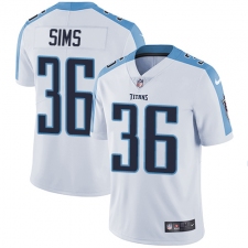 Men's Nike Tennessee Titans #36 LeShaun Sims White Vapor Untouchable Limited Player NFL Jersey