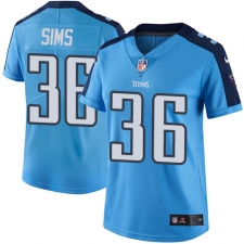Women's Nike Tennessee Titans #36 LeShaun Sims Light Blue Team Color Vapor Untouchable Elite Player NFL Jersey