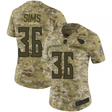 Women's Nike Tennessee Titans #36 LeShaun Sims Limited Camo 2018 Salute to Service NFL Jersey