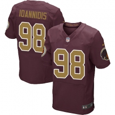 Men's Nike Washington Redskins #98 Matthew Ioannidis Elite Burgundy Red/Gold Number Alternate 80TH Anniversary NFL Jersey